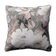 Poszewki na poduszki - Dekoria Poszewka Gabi na poduszkę kremowe i różowe kwiaty na szarym tle 45 × 45 cm Gardenia 115-142-13 - miniaturka - grafika 1