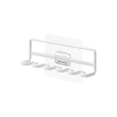 Kubki na szczoteczki do zębów - Biały samoprzylepny metalowy uchwyt na szczoteczki do zębów Film Hook – YAMAZAKI - miniaturka - grafika 1