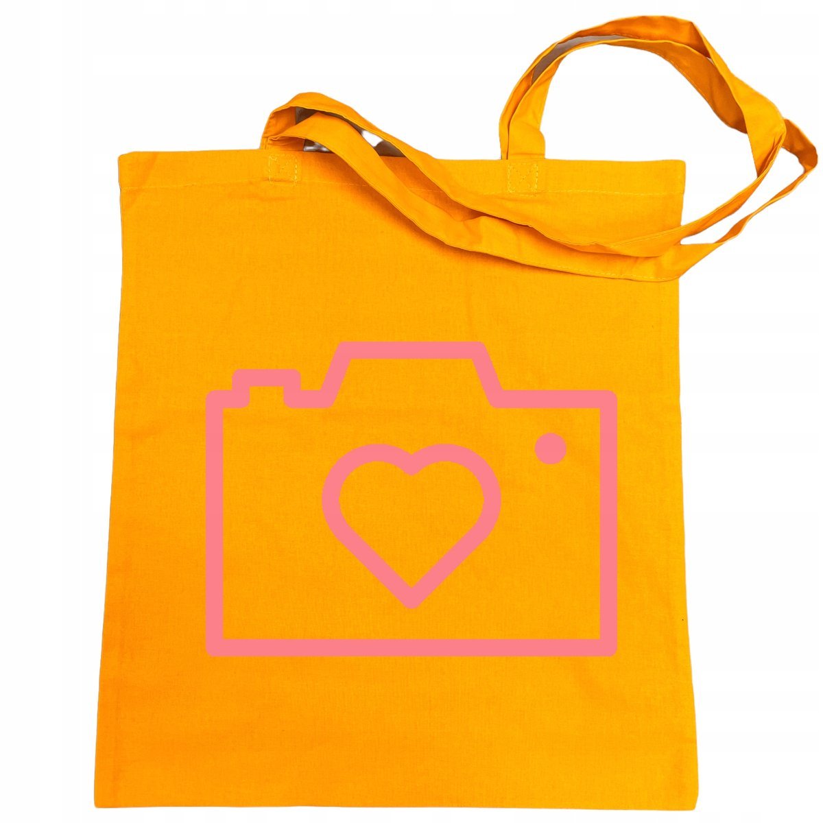 Torba na zakupy nadruk Różowy Aparat Serce