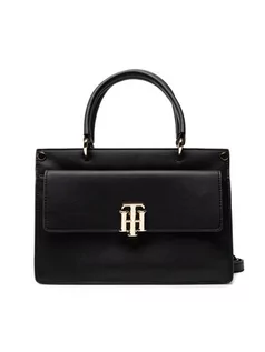 Torebki damskie - Tommy Hilfiger Torebka Th Lock Satchel AW0AW10929 Czarny - grafika 1