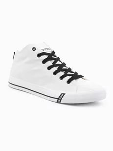 Buty męskie trampki z kontrastującymi elementami - białe V1 OM-FOTH-0125 - Buty sportowe męskie - miniaturka - grafika 1