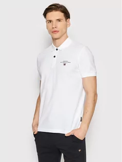 Koszulki męskie - Napapijri Polo Elbas NP0A4GDL Biały Regular Fit - grafika 1
