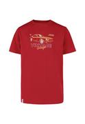 Koszulki dla chłopców - Czerwony t-shirt chłopięcy z nadrukiem samochodu T-FURIOS JUNIOR - Volcano - miniaturka - grafika 1