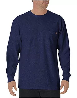 Koszulki męskie - Dickies Męska koszulka z długim rękawem z kieszonką L/S, Głęboki błękit, M - grafika 1