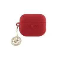 Akcesoria do słuchawek - Etui GUESS 3D Rubber 4G Diamond Charm do Apple AirPods Pro 2 gen Czerwony - miniaturka - grafika 1