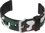 Akcesoria do smartwatchy - Pasek gumowy do zegarka U13 - czarny/biały-moro - 20mm - miniaturka - grafika 1