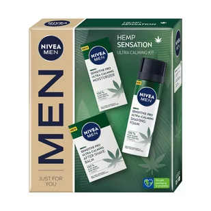 Nivea Men Hemp Sensation zestaw balsam po goleniu 100ml + pianka do golenia 200ml + krem nawilżający 75ml - Kosmetyki do golenia - miniaturka - grafika 1