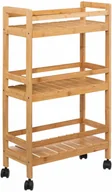 Wózki kuchenne - 5five Simply Smart Mobilny regał kuchenny LINHA, 3 poziomy, bambusowy - miniaturka - grafika 1