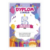 Dyplomy i okładki - LearnHow Dyplom A5 urodzinowy - piąte urodziny 5szt - miniaturka - grafika 1