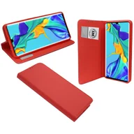 Etui i futerały do telefonów - Etui książkowe "Smart" kompatybilne z HUAWEI P30 PRO pokrowiec na telefon etui ochronne z funkcją podstawki, miejsce na kartę czerwony - miniaturka - grafika 1