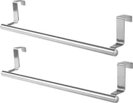 Ręczniki - Srebrne wieszaki na ubrania, 2 sztuki, do szafek kuchennych i łazienkowych, na ręczniki - miniaturka - grafika 1