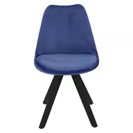 Krzesła - D2.Design Krzesło Norden Star Square black Velvet niebieskie 205945 - miniaturka - grafika 1