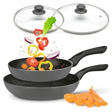 Zestaw 2 Patelni na Indukcję Tadar Amarantina Grey 24, 28cm z Pokrywami