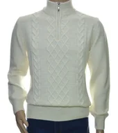 Swetry męskie - Ciepły wełniany sweter męski ze stójką półgolf szetland na zamek 2XL XXL - miniaturka - grafika 1