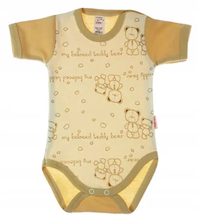 Body KRÓTKI rękaw 100% Bawełna MISIE BEŻ r 62 KLEKLE - Body dla niemowląt - miniaturka - grafika 1