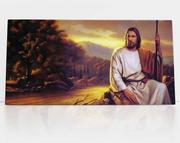 Ikony i obrazy sakralne - Jezus nad rzeką, obraz religijny na płótnie - miniaturka - grafika 1