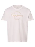 Koszulki męskie - Pepe Jeans Koszulka męska - Craigton Mężczyźni Bawełna biały nadruk, S - miniaturka - grafika 1