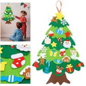 Ozdoby bożonarodzeniowe - Ozdoba świąteczna, Choinka z filcu z zawieszkami 93 cm multikolor UNIWERSALNY - miniaturka - grafika 1
