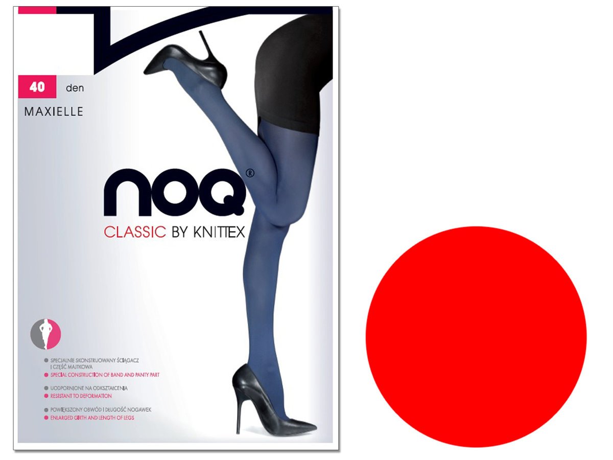Rajstopy z mikrofibry 40 DEN Maxielle Plus Size gładkie matowe półkryjące 5 Rosso