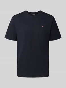 T-shirt z wyhaftowanym logo i okrągłym dekoltem - Koszulki męskie - miniaturka - grafika 1