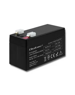 qoltec Akumulator AGM | 12V | 1.3Ah | max. 0.39A - Baterie do zasilaczy awaryjnych UPS - miniaturka - grafika 1