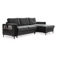 Narożniki - Ciemnoszary aksamitny narożnik rozkładany Miuform Lofty Lilly, prawostronny - miniaturka - grafika 1