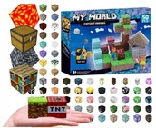 Klocki - KLOCKI MAGNETYCZNE KONSTRUKCYJNE SZEŚCIANY KOSTKI ZESTAW 50 KLOCKÓW PIXELE - miniaturka - grafika 1