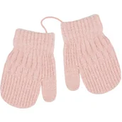 Rękawiczki dla dzieci - Subtelne rękawiczki dla dziewczynki na sznurku Noviti RZ077-G-01 Różowe - miniaturka - grafika 1