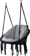 Fotele ogrodowe wiszące - Koala Hammock Fotel boho z poduchą, czarny Round 2 B - miniaturka - grafika 1
