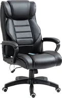 Fotele i krzesła biurowe - Krzesło biurowe Pako Fotel Biurowy Skóra Eko Z Masażem Czarny PAKO V 921-321 - miniaturka - grafika 1