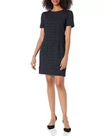 Sukienki - Tommy Hilfiger Damska sukienka z krótkim rękawem, Granatowy/złoty, 42 - miniaturka - grafika 1
