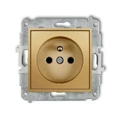 Gniazdka elektryczne - Karlik Gniazdo pojedyncze z uziemieniem złoty 29MGP-1zp - miniaturka - grafika 1