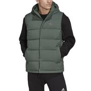 Kurtki i kamizelki sportowe męskie - Bezrękawnik adidas Helionic Hooded Down Vest HG6274 - zielony - Adidas - miniaturka - grafika 1