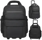 Walizki - Walizka Na Kółkach Kabinowa Podróżna Torba Na Laptopa Bagaż Podręczny 2W1 - miniaturka - grafika 1