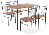 Stoły z krzesłami - Stół z krzesłami dąb naturalny + czarny H1-N00 - miniaturka - grafika 1