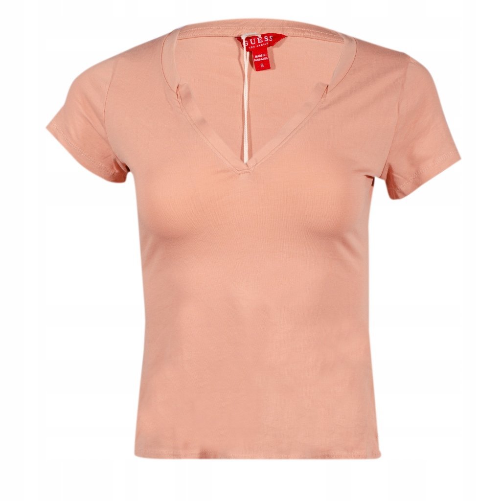T-Shirt Damski GUESS Logo W1Y97 JA911 Różowy