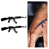 Zabawki kreatywne - TATUAŻ ZMYWALNY TYMCZASOWY WODNY - 2 KARABINY / WOJNA - miniaturka - grafika 1