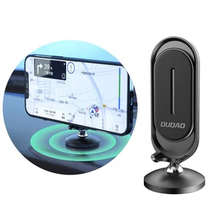 Dudao Dudao samoprzylepny magnetyczny uchwyt samochodowy 360 na deskę rozdzielczą czarny (F11) F11 black - Uchwyty samochodowe do telefonów - miniaturka - grafika 1
