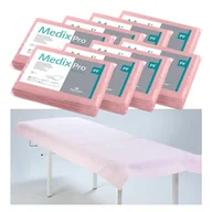Kosmetyczne akcesoria jednorazowe - Prześcieradło jednorazowe 77cm x 210cm różowe podfoliowane 54g MedixPro 40szt - miniaturka - grafika 1