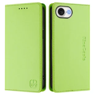 RINACASIS RC01 Do iPhone'a 16e Skórzane etui RFID Blokowanie portfela Stojak Magnetyczne zamykanie Pokrowiec na telefon Wielobarwny Green - Portfele - miniaturka - grafika 1