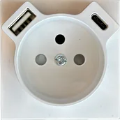 Gniazdka elektryczne - EFAPEL LOGUS90 ELEMENT CENTRALNY DO GNIAZDA PODW.USB TYP A/C LODOWY 90650 TGE - miniaturka - grafika 1