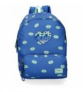 Plecaki szkolne i tornistry - Plecak szkolny dla dziewczynek Pepe Jeans Darienne Aguamarina z portem USB niebieski - miniaturka - grafika 1