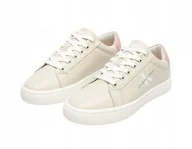 Trampki damskie - CALVIN KLEIN DAMSKIE TRAMPKI SKÓRZANE SZNUROWANE NISKIE 38 I1E - miniaturka - grafika 1