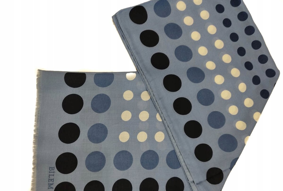 SZAL damski z frędzlami BAWEŁNA Z LYCRĄ GROSZKI