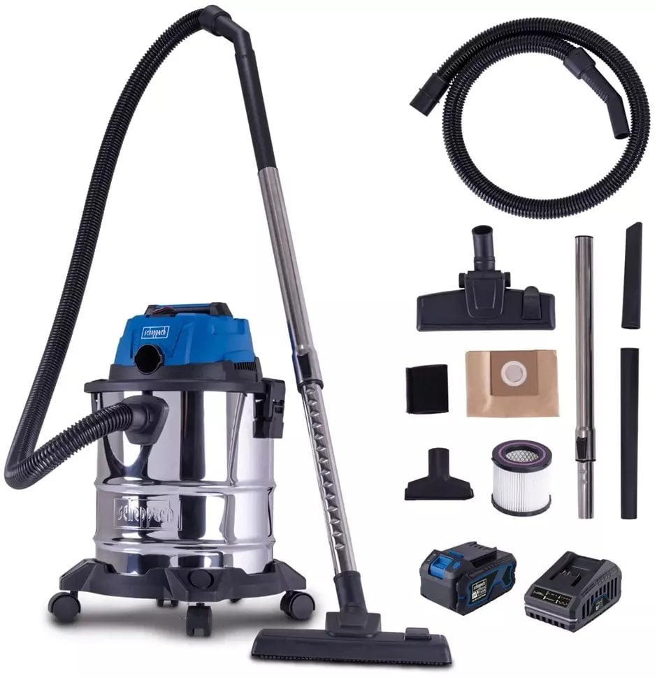 Scheppach Akumuliatorinis odkurzacz do nawilżania i osuszania C-NTS20-X – SET L