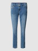 Spodnie damskie - Jeansy o kroju regular fit z imitacji denimu z efektem znoszenia - miniaturka - grafika 1