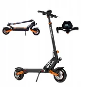Hulajnogi elektryczne - Hulajnoga Elektryczna Amortyzowana Miejska Składana Dwukołowa 1000W Czarna - miniaturka - grafika 1