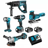 Zestawy elektronarzędzi - ZESTAW ELEKTRONARZĘDZI COMBO 18V DDF484+DGA513+DHR202+DJV181+DML802 MAKITA - miniaturka - grafika 1