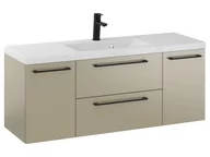 Szafki łazienkowe - Szafka Wisząca Z Umywalką RON 120 cm D - Cappuccino Mat - Uchwyty Czarne Matowe - miniaturka - grafika 1