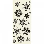 Ozdoby bożonarodzeniowe - Naklejki na folii Śnieżynki złote CLX15 BREWIS - miniaturka - grafika 1